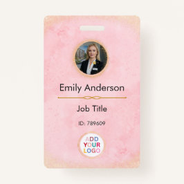 Aangepaste Personeelsfoto Naam Badge met Logo QR