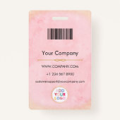 Aangepaste Personeelsfoto Naam Badge met Logo QR (Achterkant)