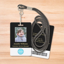 Aangepaste personeelsfoto naam barcode logo ID kaa