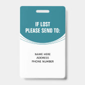 Aangepaste personeelsfoto naam logo ID Badge (Achterkant)