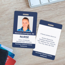 Aangepaste personeelsfoto Navyblauw Witte medische