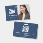 Aangepaste Personeelsfoto, QR-code, Logo, Naambadg Badge (Voor- en achterkant)