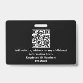 Aangepaste Personeelsfoto, QR-code, Logo, Naambadg Badge (Achterkant)