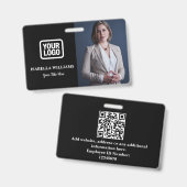 Aangepaste Personeelsfoto, QR-code, Logo, Naambadg Badge (Voor- en achterkant)