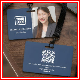 Aangepaste Personeelsfoto, QR-code, Logo, Naambadg Badge