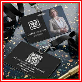 Aangepaste Personeelsfoto, QR-code, Logo, Naambadg Badge