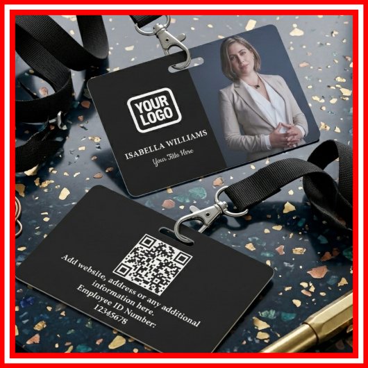 Aangepaste Personeelsfoto, QR-code, Logo, Naambadg Badge