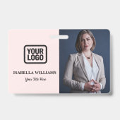 Aangepaste personeelsfoto, QR-code, logo, naamkaar Badge (Voorzijde)