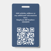 Aangepaste personeelsfoto, QR-code, logo, naamkaar Badge (Achterkant)