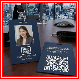 Aangepaste personeelsfoto, QR-code, logo, naamkaar Badge