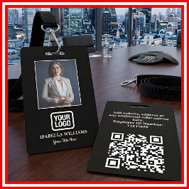 Aangepaste personeelsfoto, QR-code, logo, naamkaar Badge