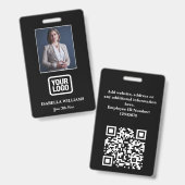 Aangepaste personeelsfoto, QR-code, logo, naamkaar Badge (Voor- en achterkant)