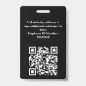 Aangepaste personeelsfoto, QR-code, logo, naamkaar Badge (Achterkant)