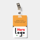 Aangepaste personeelsfoto, QR-code, logo, naamkaar Badge (Achterkant met clip)