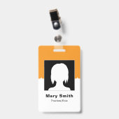 Aangepaste personeelsfoto, QR-code, logo, naamkaar Badge (Voorzijde met clip)