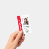 Aangepaste personeelsfoto rood witte medische ID Badge (Handheld)