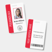 Aangepaste personeelsfoto rood witte medische ID Badge (Voor- en achterkant)