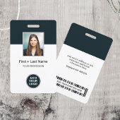 Aangepaste personeelsfoto-streepjescode en logo na badge