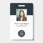 Aangepaste personeelsfoto-streepjescode en logo na badge (Voorzijde)