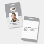 Aangepaste personeelsfoto, streepjescode, logo, na badge (Voor- en achterkant)