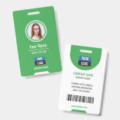 Aangepaste personeelsfoto, streepjescode, logo, na badge (Voor- en achterkant)