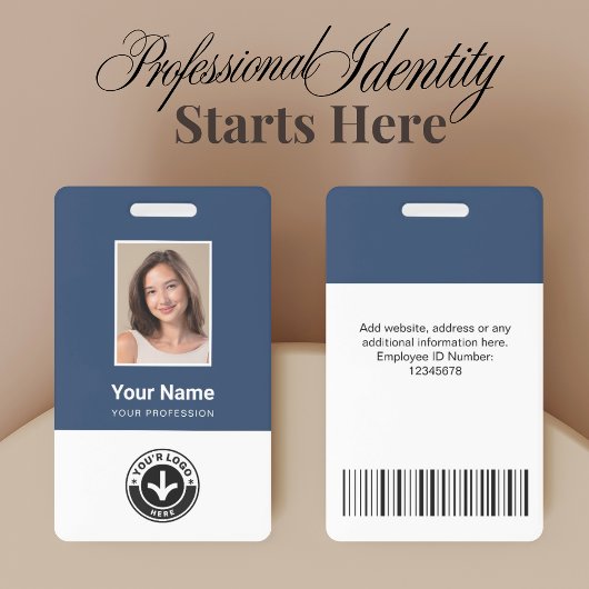 Aangepaste Personeelsfoto, Streepjescode, Logo, Na Badge