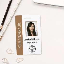 Aangepaste personeelsfoto, streepjescode, logo, na badge