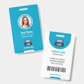 Aangepaste personeelsfoto, streepjescode, logo, na badge (Voor- en achterkant)