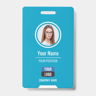 Aangepaste personeelsfoto, streepjescode, logo, na badge
