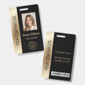 Aangepaste personeelsfoto, streepjescode, logo, na badge (Voor- en achterkant)