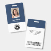 Aangepaste Personeelsfoto, Streepjescode, Logo, Na Badge (Voor- en achterkant)