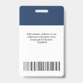 Aangepaste Personeelsfoto, Streepjescode, Logo, Na Badge (Achterkant)