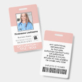 Aangepaste personeelsfoto, streepjescode, + Logo R Badge (Voor- en achterkant)