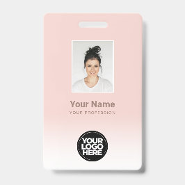 Aangepaste personeelsfoto verloop cute blush roze badge