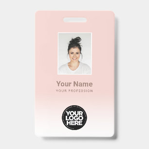 Aangepaste personeelsfoto verloop cute blush roze badge