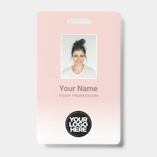 Aangepaste personeelsfoto verloop cute blush roze badge (Voorzijde)
