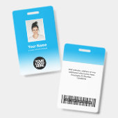 Aangepaste personeelsfoto verloop lichtblauw badge (Voor- en achterkant)