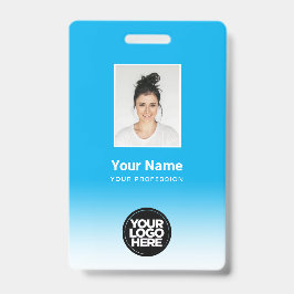 Aangepaste personeelsfoto verloop lichtblauw badge
