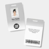 Aangepaste personeelsfoto verloop lichtgrijs badge (Voor- en achterkant)
