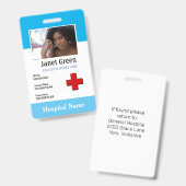 Aangepaste personeelsfoto verpleegster dokter naam badge (Voor- en achterkant)