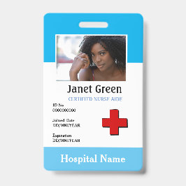 Aangepaste personeelsfoto verpleegster dokter naam badge