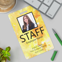 Aangepaste Personeelsgebeurtenis Gele Badge