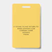 Aangepaste Personeelsgebeurtenis Gele Badge (Achterkant)