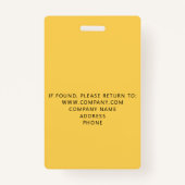 Aangepaste Personeelsgebeurtenis Gele Badge (Achterkant)