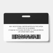 Aangepaste personeelskaart ID-streepjescode Logo Badge (Achterkant)