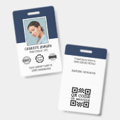 Aangepaste personeelskaart met bedrijfslogo in mar badge (Voor- en achterkant)