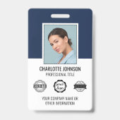 Aangepaste personeelskaart met bedrijfslogo in mar badge (Voorzijde)