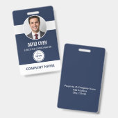 Aangepaste personeelskaart met foto en logo badge (Voor- en achterkant)