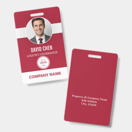 Aangepaste personeelskaart met foto en logo badge