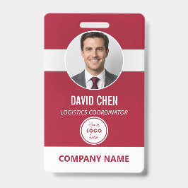 Aangepaste personeelskaart met foto en logo badge